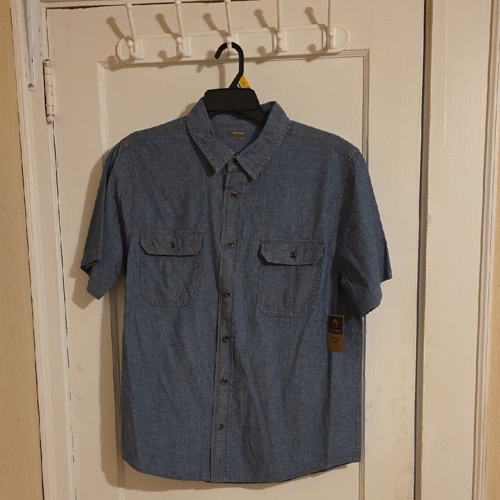 Brahma Light Blue Casual Button-Down Shirt